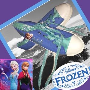 🆕Sz6 Frozen Canvas Glitter Sneakers by Disney